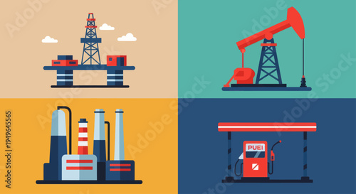 Oil and Gas Industry Production and Distribution Process.