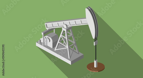 Oil Pump Jack Extracting Crude Oil from Ground.
