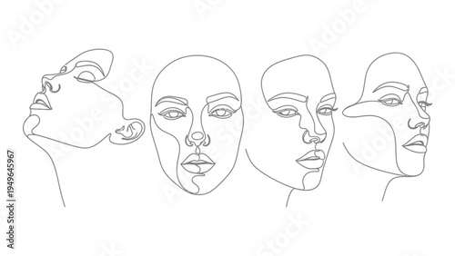 Four different views of a human head