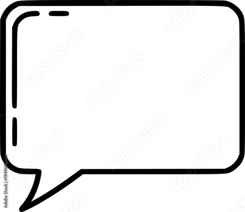 Modern message information memo box, thin line communication thought or say doodle chat, conversation dialogue speech bubble isolated outline icon