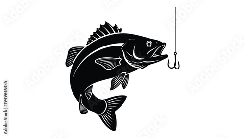 A large fish caught on a fishing hook