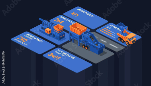 Isometric Waste Management and Recycling Process Illustration.