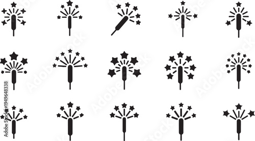 Fireworks Pattern Silhouette Graphic Design Elements