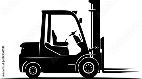 a forklift machine silhouette vector illustration