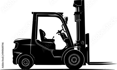 a forklift machine silhouette vector illustration