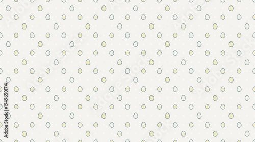 Seamless pattern of tiny eggs and dots on light gray background for design