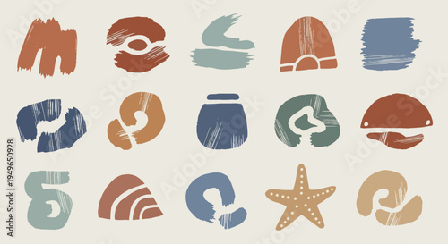 Abstract Shapes and Forms Collection Organic Brush Strokes and Textures.