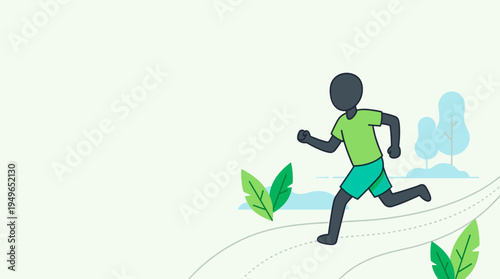 Man Jogging Through a Scenic Park on a Sunny Day