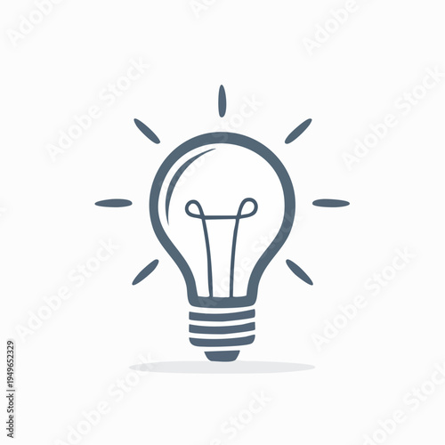 Stylized graphic illustration of a glowing lightbulb representing an idea or innovation.