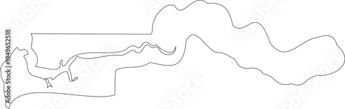 Outline map of Gambia vector illustration 
