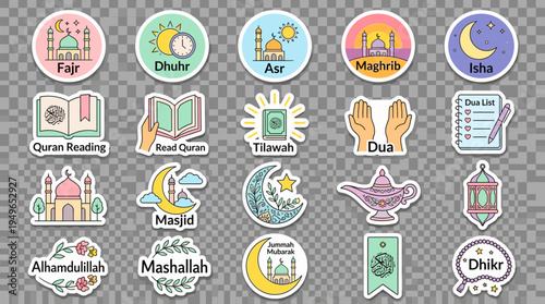 Islamic Planner Stickers Collection for Daily Devotion and Prayer