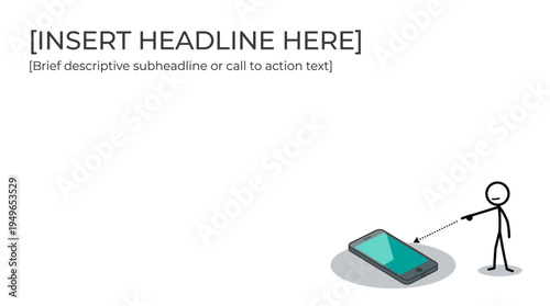 Wallpaper Mural Stick Figure Points at Smartphone Screen Torontodigital.ca