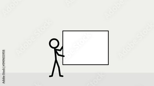 Wallpaper Mural Stickman Holds Blank Signboard Torontodigital.ca
