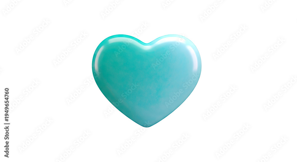 Fototapeta premium 3D Turquoise Heart Shape