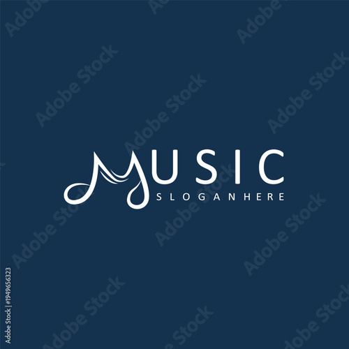 Professional music note logo modern melody sound symbol creative audio brand identity
