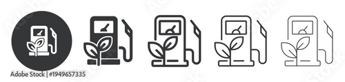 Biofuel Pump thin line and solid icon. Multi series icon. Web minimal icon