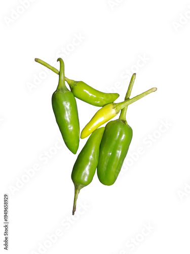 Foto fresh green pepper, isolated fresh green pepper, pepper on white background,