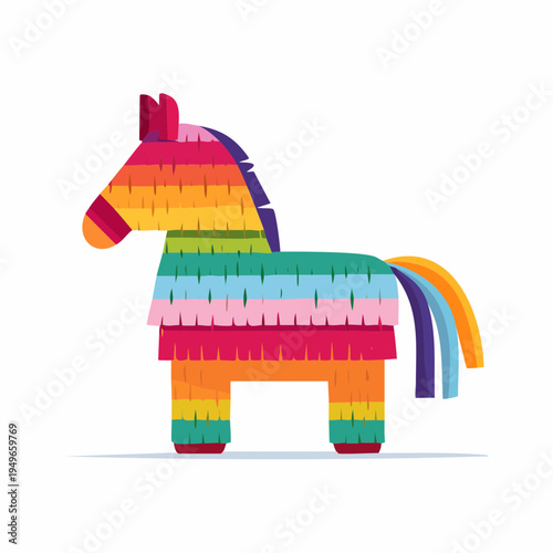 Colorful Horse Pinata Illustration, Festive Celebration Concept