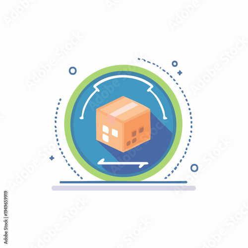 Delivery box rotating within circular design