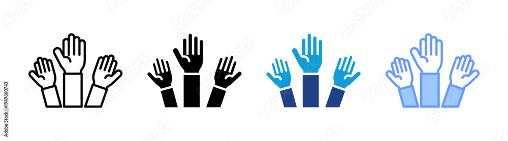 Obraz premium Participation icon set multiple style collection