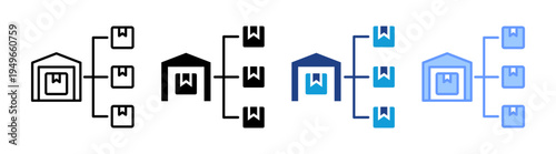 Distribution icon set multiple style collection