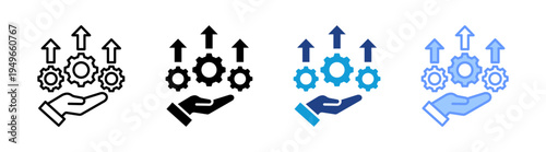 Development icon set multiple style collection