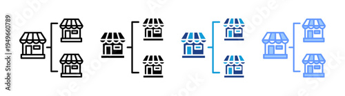 Franchise icon set multiple style collection