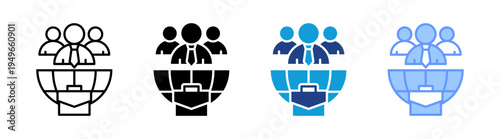 Cooperation icon set multiple style collection