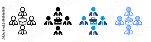 Connection icon set multiple style collection