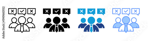 Voting icon set multiple style collection