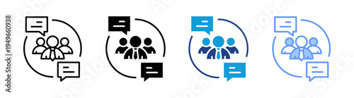 Communications icon set multiple style collection