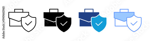 Insurance icon set multiple style collection	