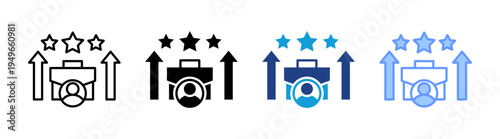 Experience icon set multiple style collection	