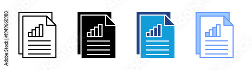 Report icon set multiple style collection	