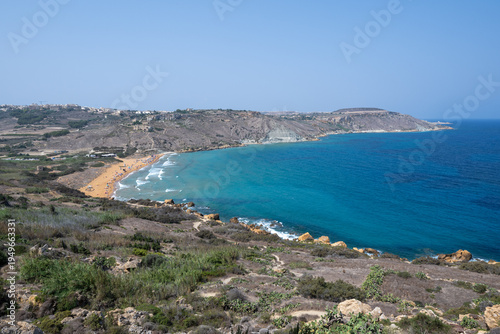 Quadro su tela Ramla Bay coastline - Nadur, Malta