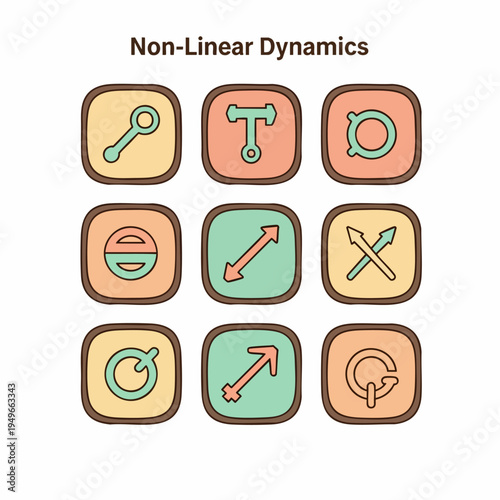 Nonlinear Dynamics Concept With Visual Icons Theme.