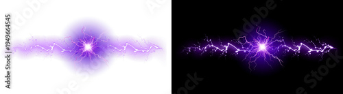 Tableau sur toile PNG image of Brilliant purple electrical arc discharge with intense central ener
