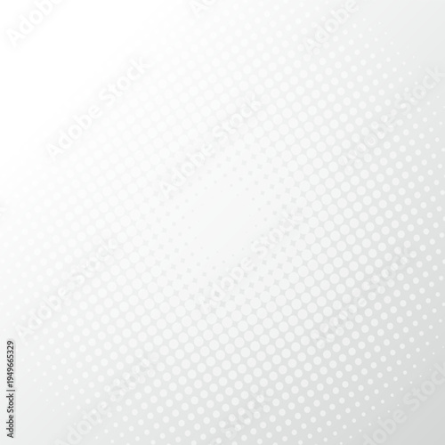 Abstract white circle poka dots spreading out on copy space gray gradient square background, Vector illustration