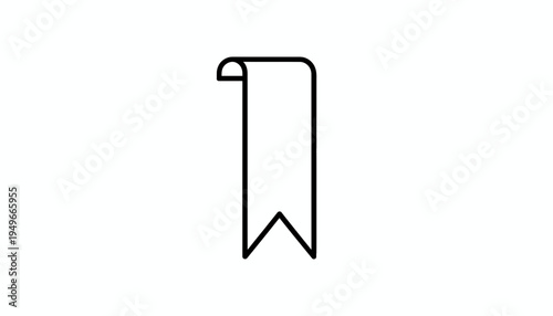 Bookmark Icon Vector, Simple Flat Design, White Background, Graphic Element