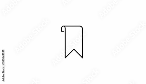 Bookmark icon, simple line art, symbol for saving or marking content