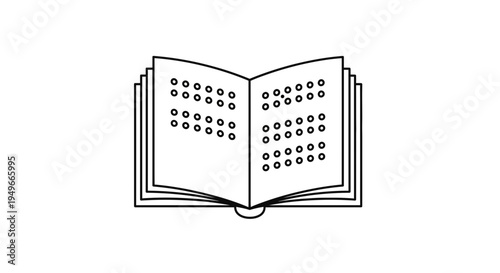 Braille Book Open, Tactile Reading for Visually Impaired, Education and Accessibility Symbol