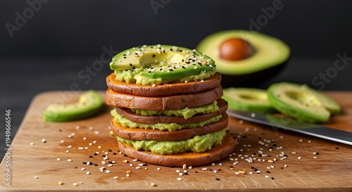 A stack of freshly baked sweet potato slices acting as 