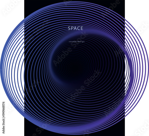 Space music album artwork with purple gradient and concentric circles