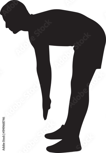 man stretching warm up