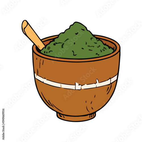 Popular ice matcha green of japanese drink. Japanese matcha green tea powder