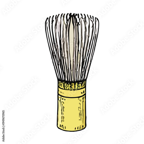 Tea whisk used in the Japanese tea ceremony cartoon