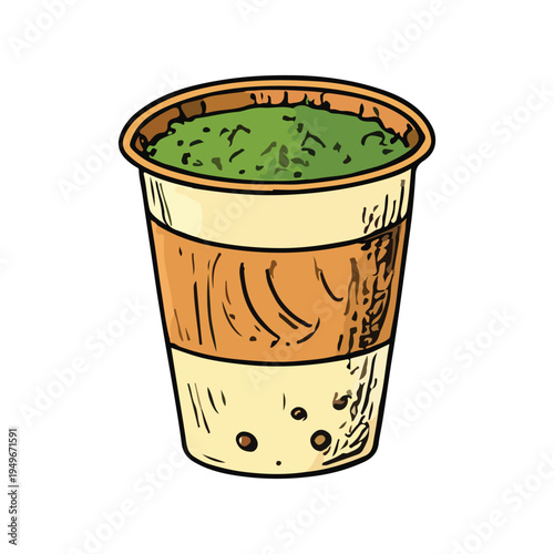 Hot matcha cup vector illustration design