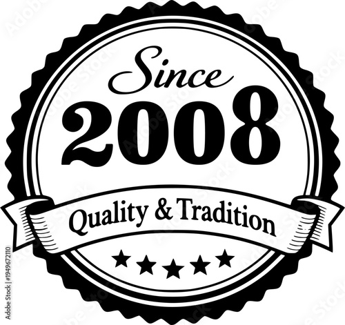 Vintage “Since 2008” Heritage Quality Badge