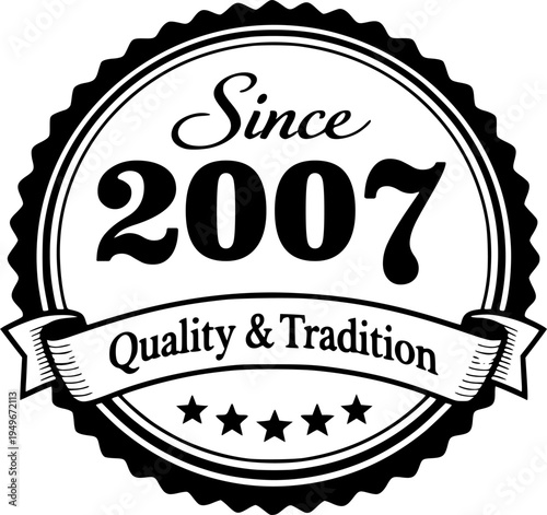 Vintage “Since 2007” Heritage Quality Badge