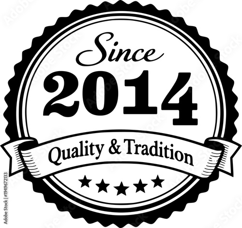 Vintage “Since 2014” Heritage Quality Badge